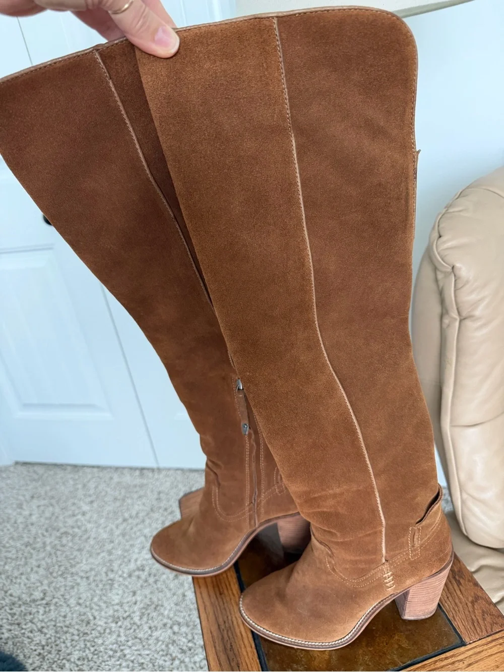 DolceVita Over-the-Knee Suede Boots - Chestnut Brown Sz 7 1/2